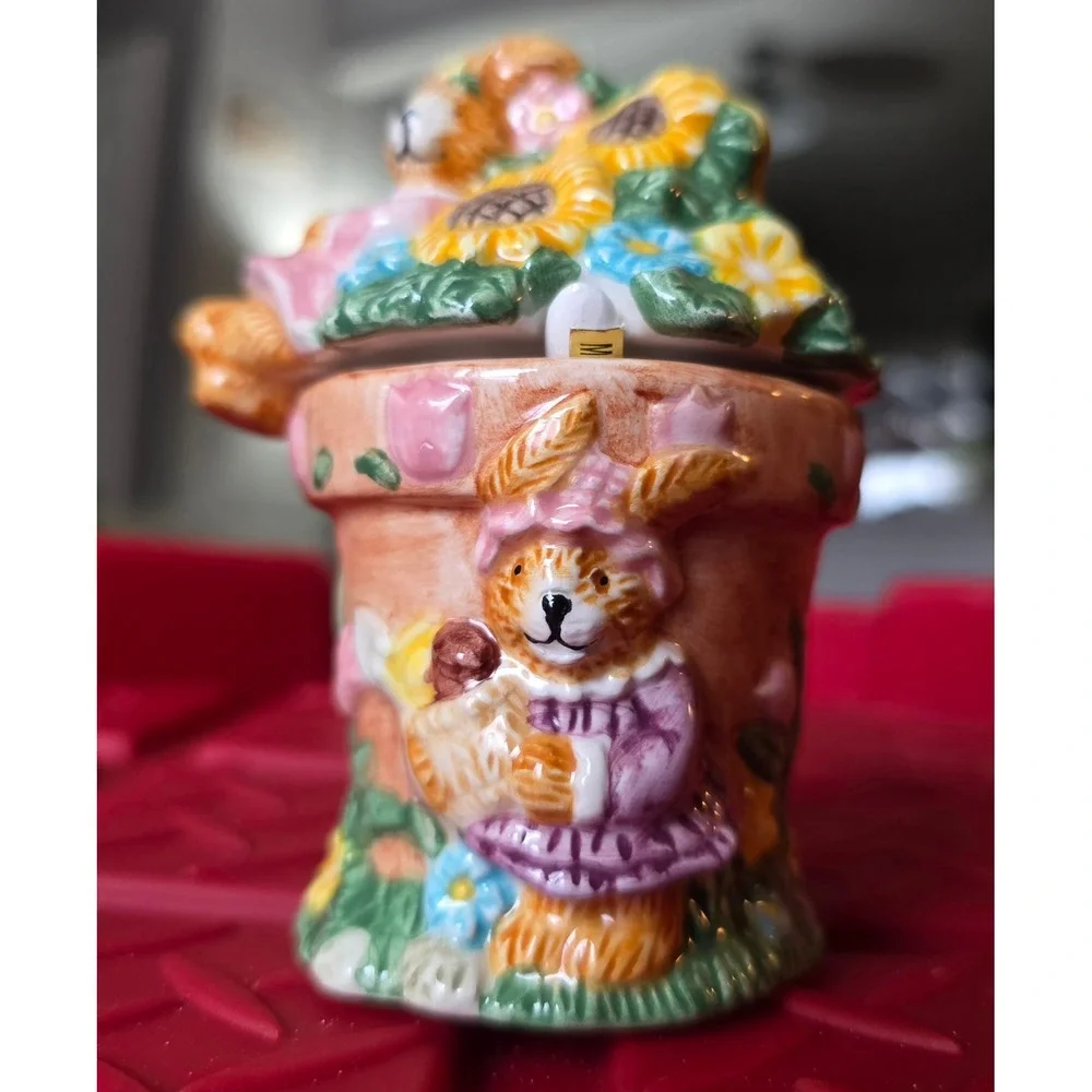 1998 Mercuries Rabbit Garden Party Springtime Tea Set Bunny Ladybugs Miniatures